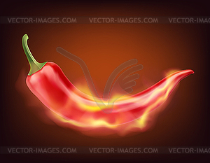 Burning chilli pepper - vector clipart