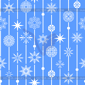 Seamless pattern: garland of snowflakes - vector image