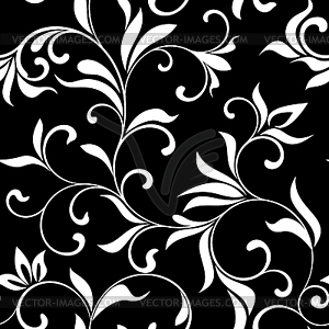 Seamless pattern with white flowers - vector clipart