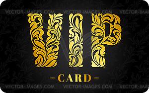 Template design VIP card. Inscription VIP - vector image