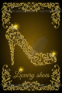 Banner: Luxury design layout with female shoe - vector EPS clipart