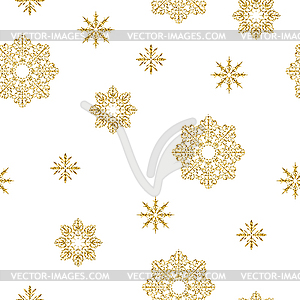 Роскошный бесшовные модели с золотыми снежинками на - векторная иллюстрация