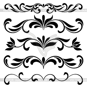 Borders decorative vignette elements set - vector clip art