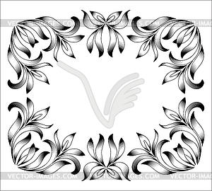 Vintage border frame engraving with retro ornament - vector image