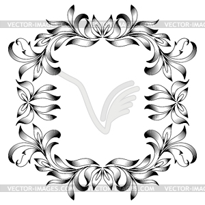 Vintage border frame engraving with retro ornament - vector image