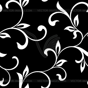 Elegant seamless pattern. Tracery of twisted stalks - vector image