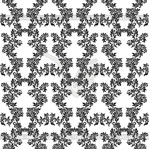 Floral seamless pattern with decoration tracery - vector clipart