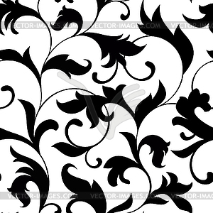 Classic seamless pattern. Tracery of twisted stalks - vector clipart