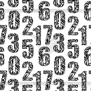 Seamless pattern with figures of floral ornament - vector clip art