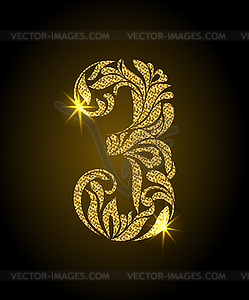 3. Decorative Font with swirls and floral elements. - vector image