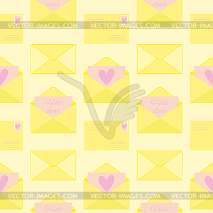 Seamless pattern with envelopes with love letters - vector clip art