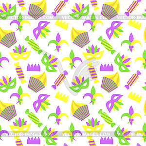 Colored seamless pattern to Mardi Gras - vector clip art