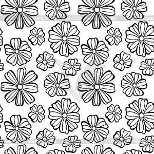 Graphic Seamless pattern with flowers - vector clip art