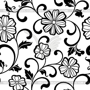 Elegant seamless pattern with decoration flowers - vector EPS clipart