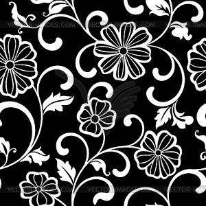 Graphic Seamless pattern with flowers - vector clipart