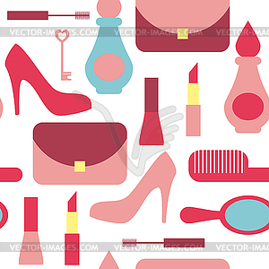 Seamless background with shopping icons. - vector image