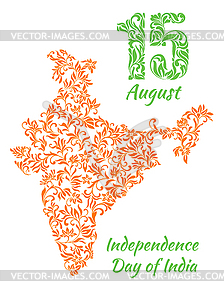 Poster for August 15, India`s Independence Day - vector clip art