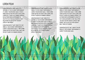 Booklet layout of three pages with watercolor - vector clipart