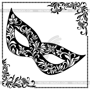 Elegant Carnival mask with floral tracery in vintag - vector image