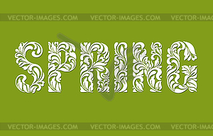 SPRING. Decorative Font made of swirls - stock vector clipart