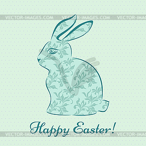Easter bunny with flower pattern - royalty-free vector image
