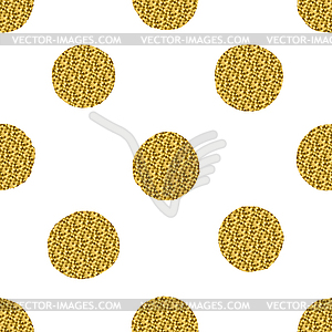 Seamless pattern with golden glitter circles - stock vector clipart