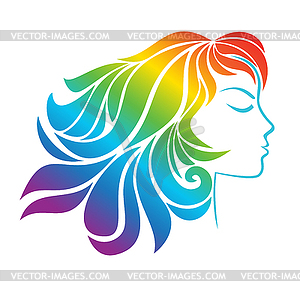 A cute girl s profile Royalty Free Vector Image