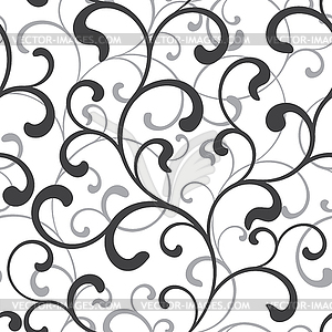 Seamless pattern of swirls on a white background. - vector image