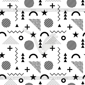 Seamless pattern in Memphis style. Abstract background - vector clipart