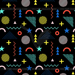 Seamless pattern in Memphis style. - vector clip art