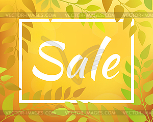 Inscription SALE. Autumnal gradient backdrop - vector clipart