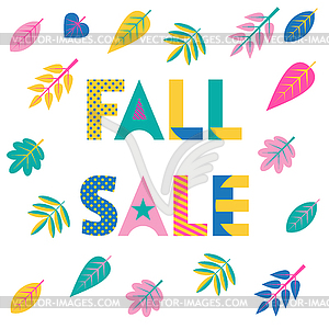 FALL SALE. Trendy geometric font in memphis style - vector clipart / vector image