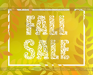 Inscription FALL SALE. Autumnal gradient backdrop - vector image