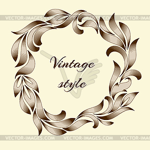 Vintage border frame engraving with retro ornament - vector clipart / vector image