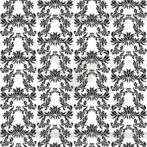 Seamless pattern with ornate Decorative flowers - vector clip art