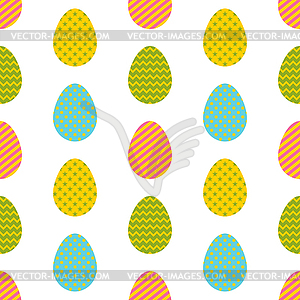 Seamless pattern. Easter eggs with geometric ornaments - vector clip art