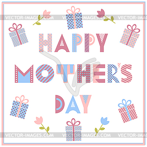 Happy Mothers day greeting card with inscription - vector image