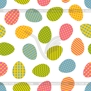 Seamless pattern. Easter eggs with different ornaments - vector image