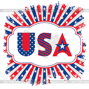 USA. Trendy geometric font. Patriotic American . - vector image