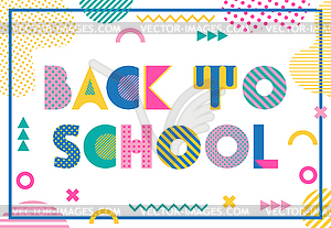 Back to school. Trendy geometric font in memphis style - vector image