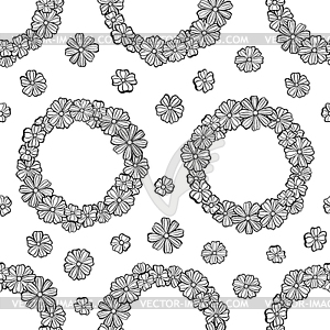 Sweet seamless pattern. Wreaths of flowers - vector clip art