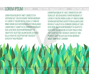 Booklet layout with watercolor green grass. - vector clipart