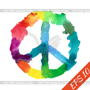 Pacific symbol of hippie. The sign is painted - vector clipart