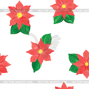 Seamless pattern with watercolor pink flowers - vector clipart