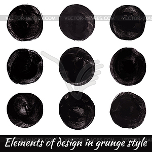 Elements of design in grunge style. paint circles - vector clip art