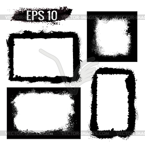 Set of frames in grunge style. Artistic texture - vector image