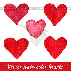 Set of artistic hearts - vector clipart