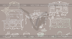 Cucina art ant prov 3 beige - vector clipart