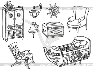 Mare furniture bed - vector image