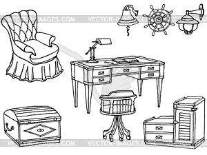 Mare furniture office - stock vector clipart